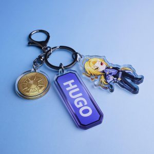 Zenless Zone Zero HUGO Acrylic Keychain - Original Hand-Drawn Anime Art - Fantasy Collectible Gift for Fans-Durable Backpack Charm